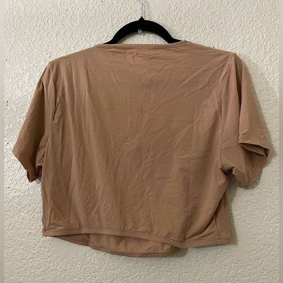 NWT Skims 3/4 Button Down Henley Short Sleeve Crop Top Ochre Color Size 4X - Picture 5 of 7
